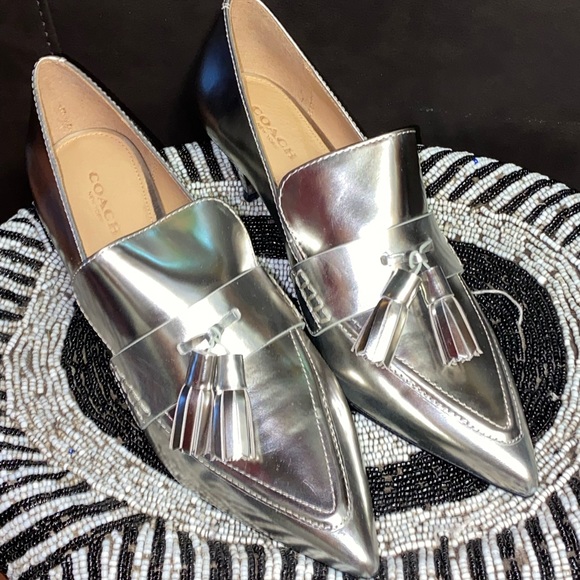 COACH ‘Betty Loafer’, Metallic/Silver, 8.5B - Picture 3 of 8